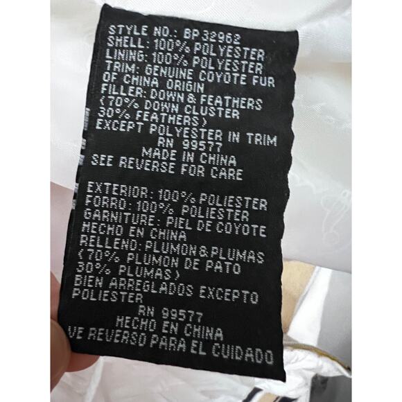 Baby Phat White Down Puffer Zip Hood Vintage Y2K Jacket Coat Medium Streetwear - Picture 16 of 16